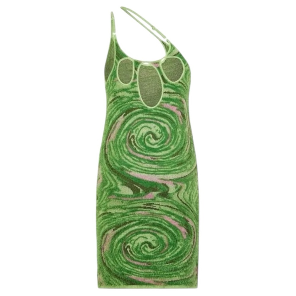 House of Sunny Hot Springs Hockney Mini Dress in Grass, Small, NWT - Picture 2 of 11